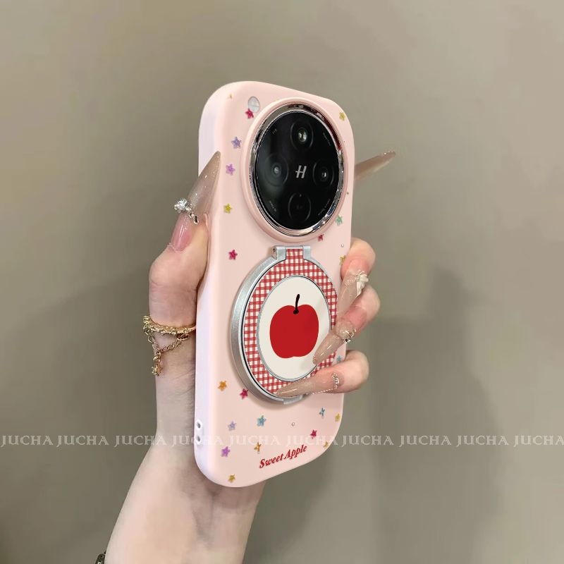 Silikonska zaštitna maska za Oppo Find X8 Ultra i Oppo Find X8S+ s umjetničkim dizajnom i šarenim zvjezdama jabuka