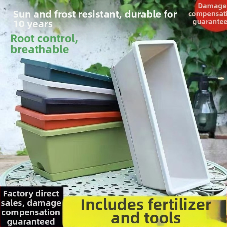 Ghivece rectangulare din plastic pentru cultivarea legumelor, jardiniere mari pentru uz casnic