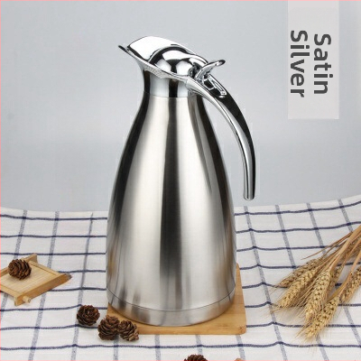 Termos din oțel inoxidabil, stil european, pentru cafea, 2 L, capacitate mare pentru uz casnic și restaurant
