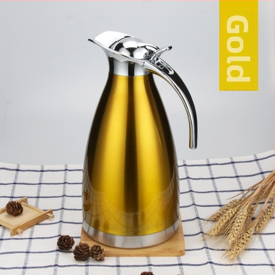 Termos din oțel inoxidabil, stil european, pentru cafea, 2 L, capacitate mare pentru uz casnic și restaurant