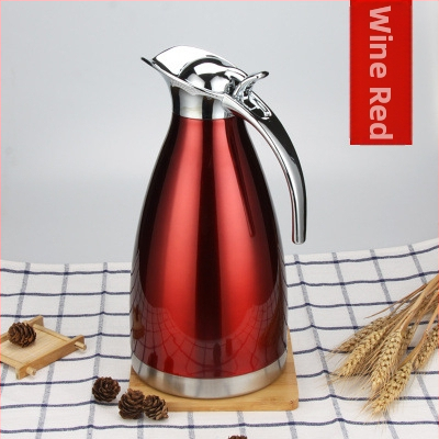 Termos din oțel inoxidabil, stil european, pentru cafea, 2 L, capacitate mare pentru uz casnic și restaurant