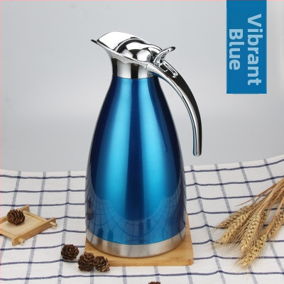 Termos din oțel inoxidabil, stil european, pentru cafea, 2 L, capacitate mare pentru uz casnic și restaurant