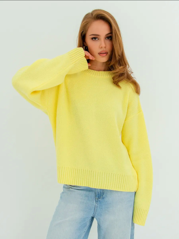 Női oversized kötött pulóver, laza szabású felső
