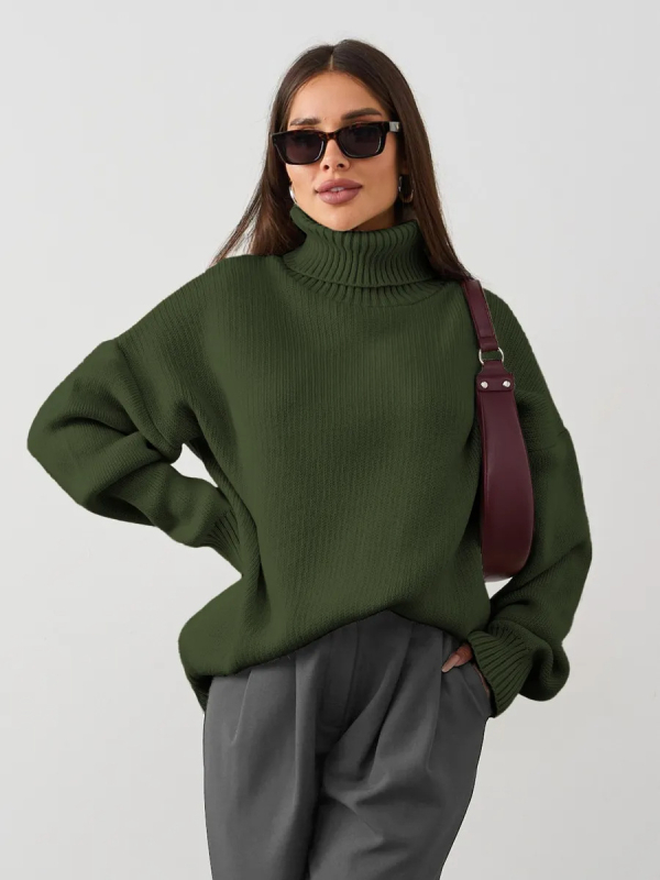 Női oversized kötött pulóver, laza szabású felső