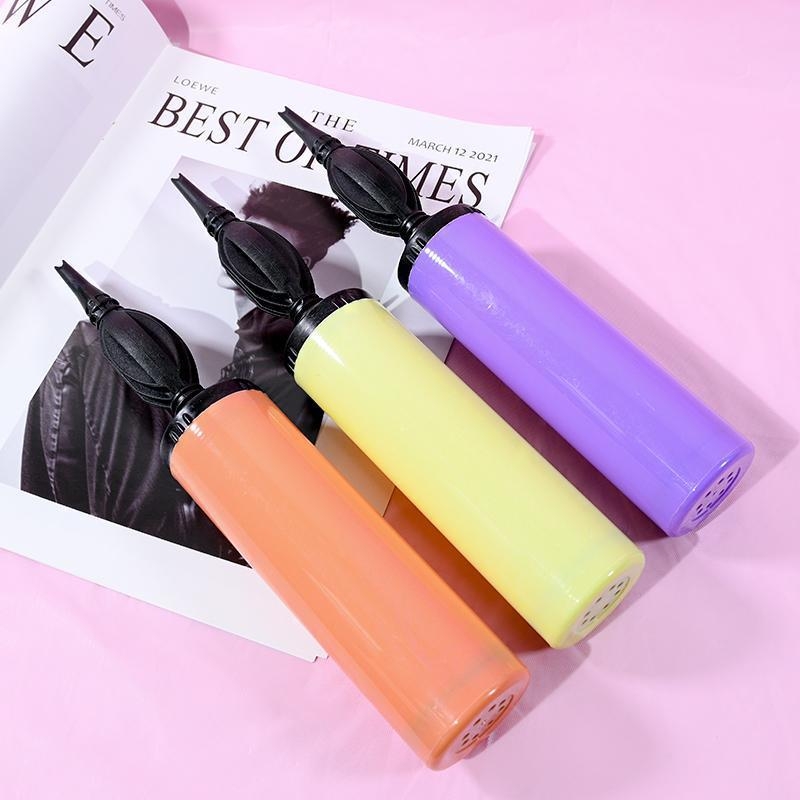 Pompa manuală din latex pentru baloane, culoare macaron, aparat portabil pentru umflarea balonelor și a inelelor de înot