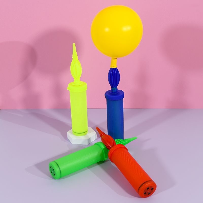 Pompa manuală din latex pentru baloane, culoare macaron, aparat portabil pentru umflarea balonelor și a inelelor de înot