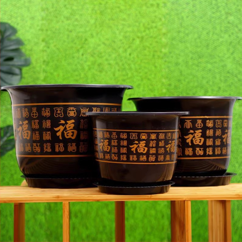 Ghiveci mare din rășină, cu aspect ceramic, pentru pomi fructiferi și plante verzi
