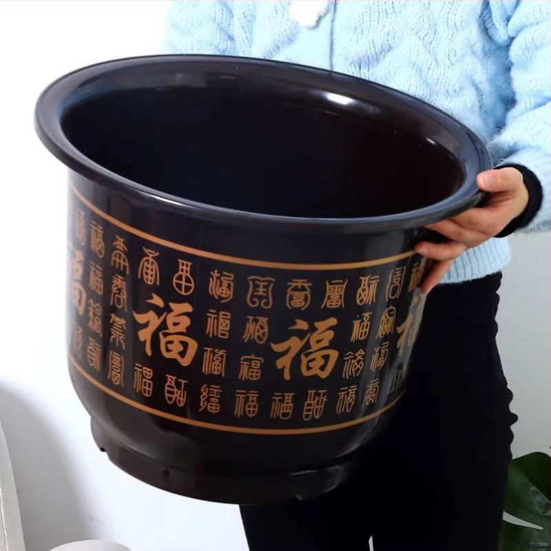 Ghiveci mare din rășină, cu aspect ceramic, pentru pomi fructiferi și plante verzi
