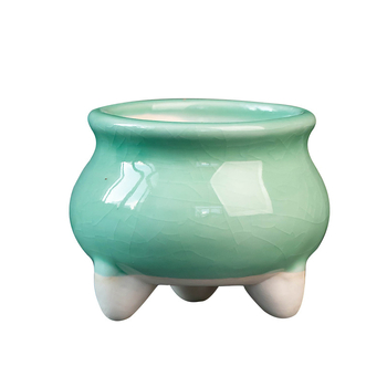 Ghiveci ceramic mic pentru suculente, cu picioare înalte, design simplu și creativ, decor pentru birou și balcon