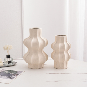 Vază ceramică în formă de val pentru living – decor modern minimalist, centru de masă