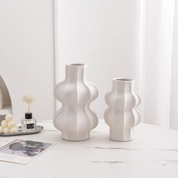 Vază ceramică în formă de val pentru living – decor modern minimalist, centru de masă