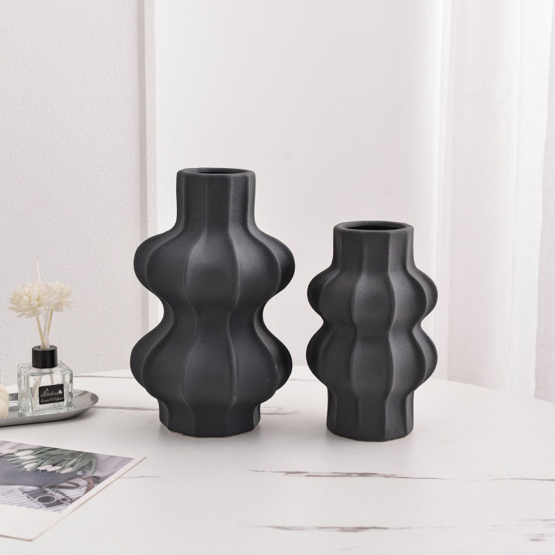 Vază ceramică în formă de val pentru living – decor modern minimalist, centru de masă
