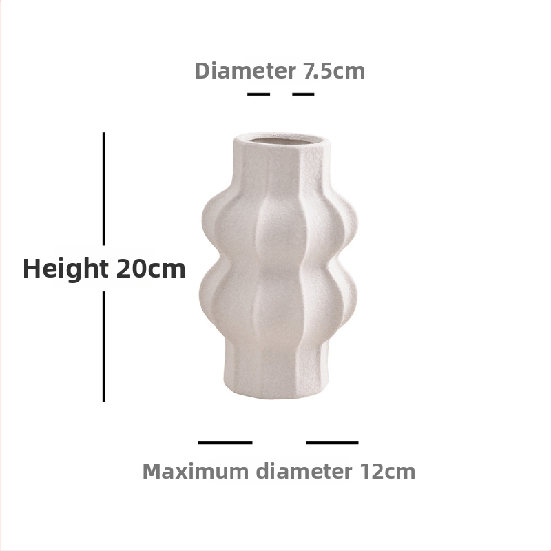 Vază ceramică în formă de val pentru living – decor modern minimalist, centru de masă