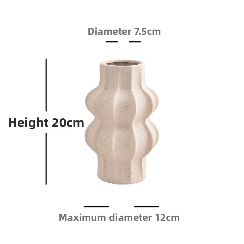 Vază ceramică în formă de val pentru living – decor modern minimalist, centru de masă