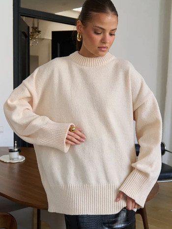Női oversized kötött kapucnis pulóver