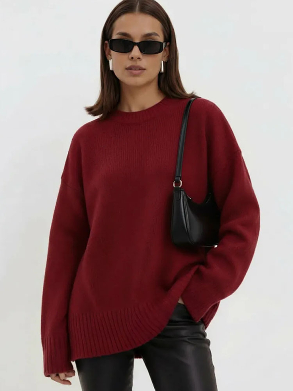 Női oversized kötött kapucnis pulóver