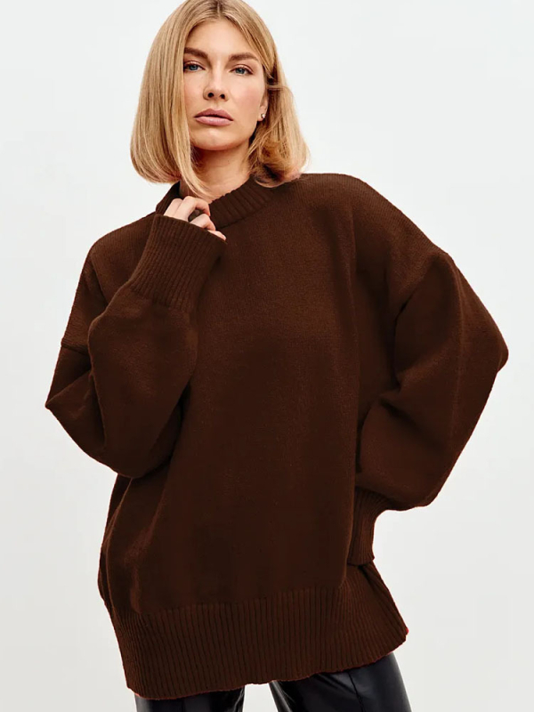 Női oversized kötött kapucnis pulóver