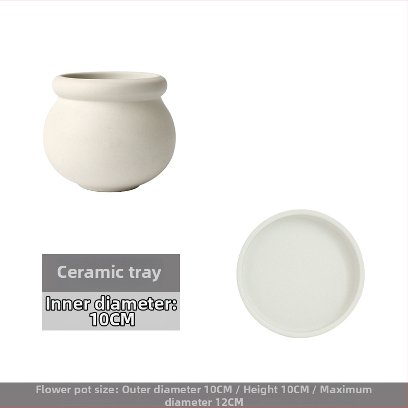 Ghiveci ceramic rotund, neglazurat, respirabil, lucrat manual
