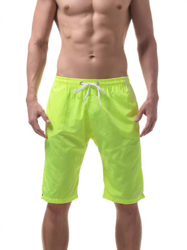Pánske letné plážové šortky, voľný strih, veľká veľkosť, polyester, vrecká, rovný lem, UV ochrana, leto 2025