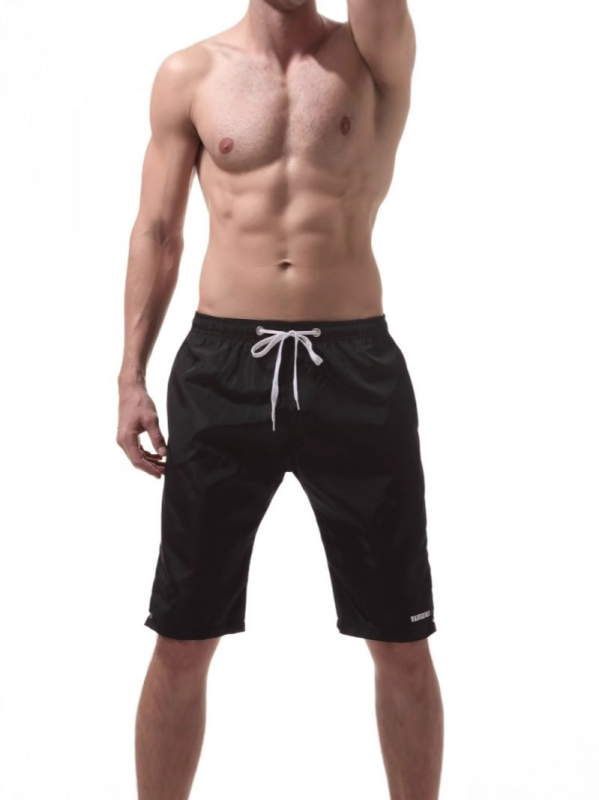 Pánske letné plážové šortky, voľný strih, veľká veľkosť, polyester, vrecká, rovný lem, UV ochrana, leto 2025