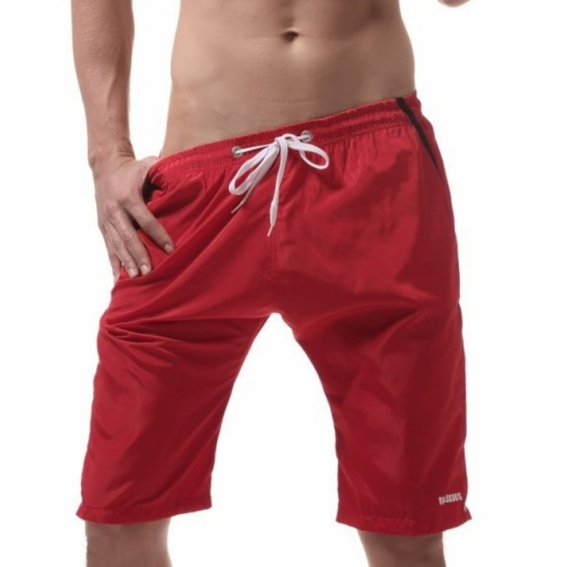 Pánske letné plážové šortky, voľný strih, veľká veľkosť, polyester, vrecká, rovný lem, UV ochrana, leto 2025