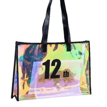 PVC laser tote τσάντα, προσαρμοσμένη πλαστική δώρου για διαφήμιση, τσάντα με έναν ώμο σε στυλ jelly για ρούχα και αγορές