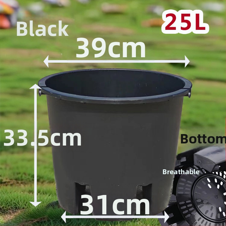 Ghiveci plastic pentru plante Blueberry, mare, rotund, aerisit, cu orificii laterale de drenaj și control al rădăcinilor, 30L/25L