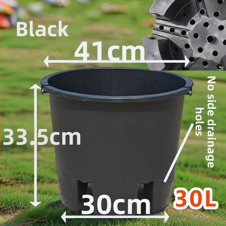 Ghiveci plastic pentru plante Blueberry, mare, rotund, aerisit, cu orificii laterale de drenaj și control al rădăcinilor, 30L/25L