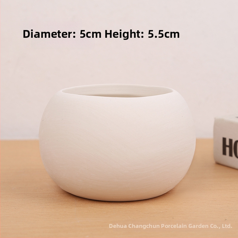 Ghiveci ceramic pentru suculente, în stil Nordic minimalist — neglazurat, respiră, absoarbe umezeala, ușor de colorat, finisaj rustic.