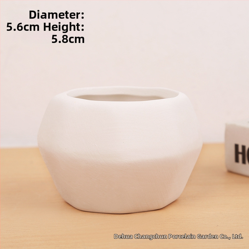 Ghiveci ceramic pentru suculente, în stil Nordic minimalist — neglazurat, respiră, absoarbe umezeala, ușor de colorat, finisaj rustic.