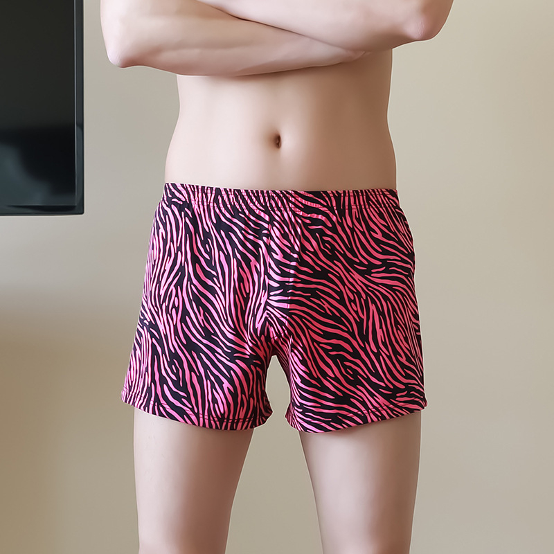 Férfi boxeralsó leopard mintával, légáteresztő poliészter