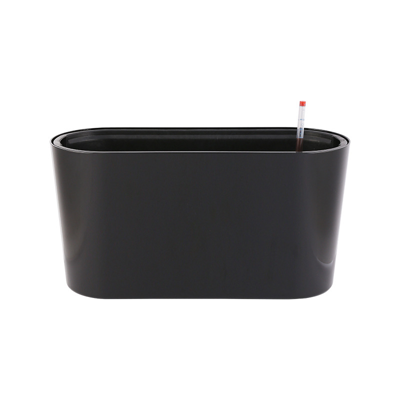 Ghiveci dreptunghiular din plastic auto-udare pentru birou și balcon.