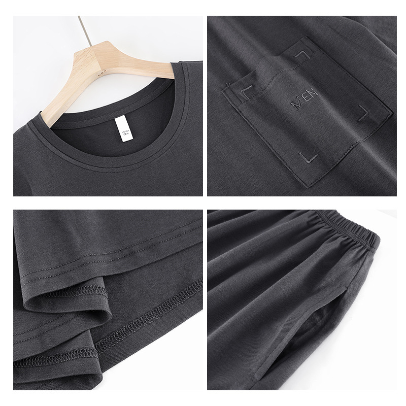 Muške ljetne pidžame od modalnog pamuka, tanke, kratkih rukava, hladan Ice Silk, plus veličina