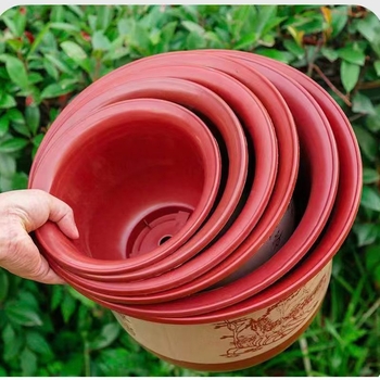 Ghiveci din plastic cu aspect ceramic, stil vintage, mare