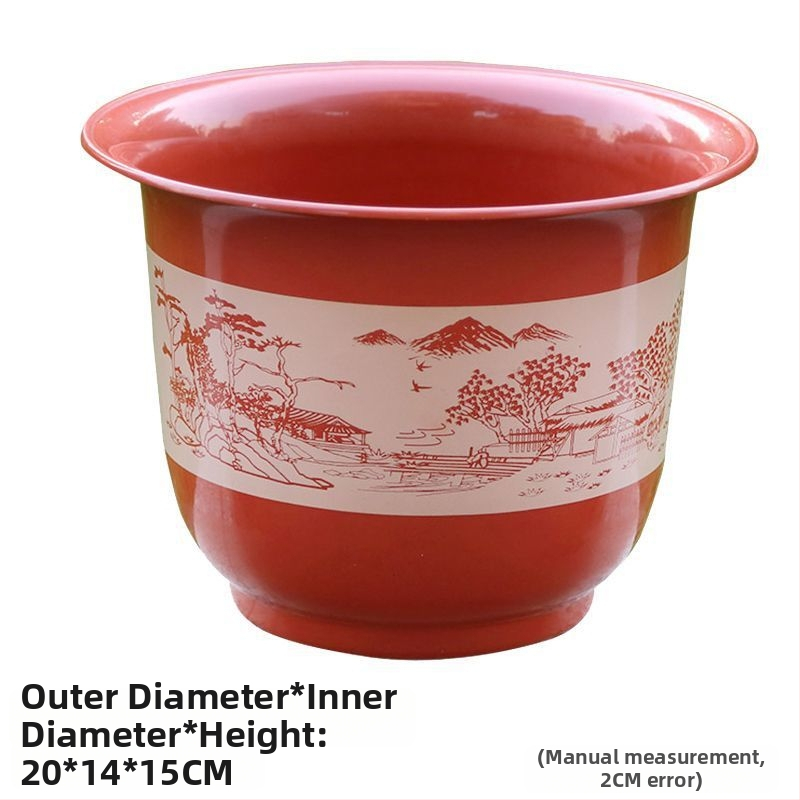Ghiveci din plastic cu aspect ceramic, stil vintage, mare