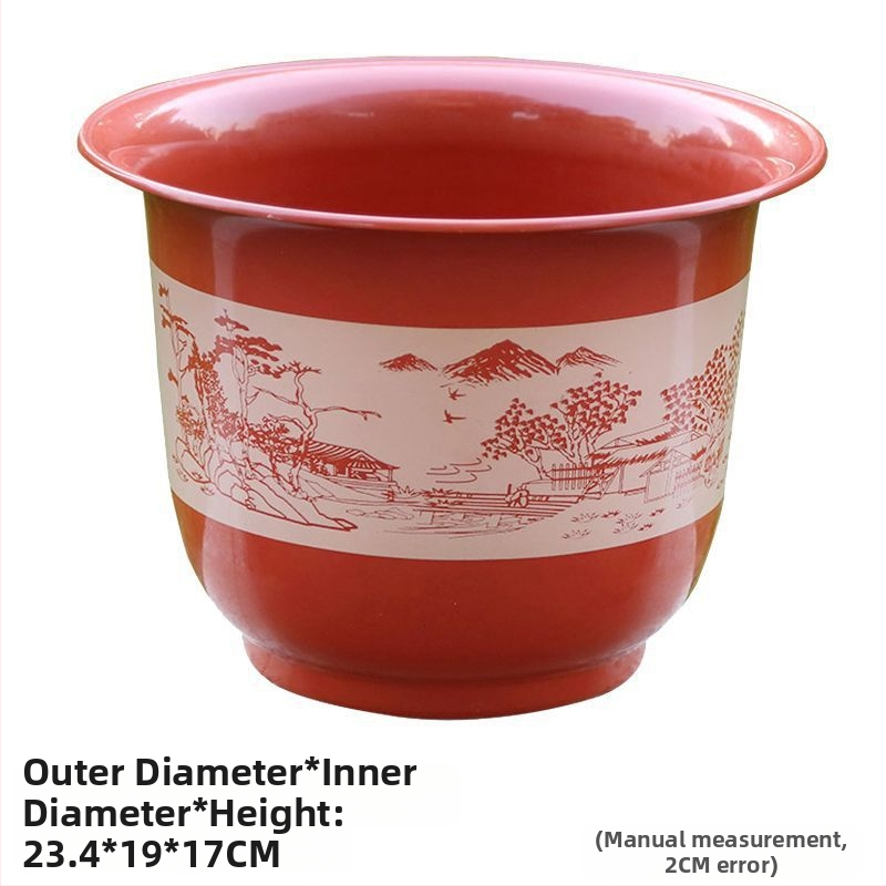 Ghiveci din plastic cu aspect ceramic, stil vintage, mare