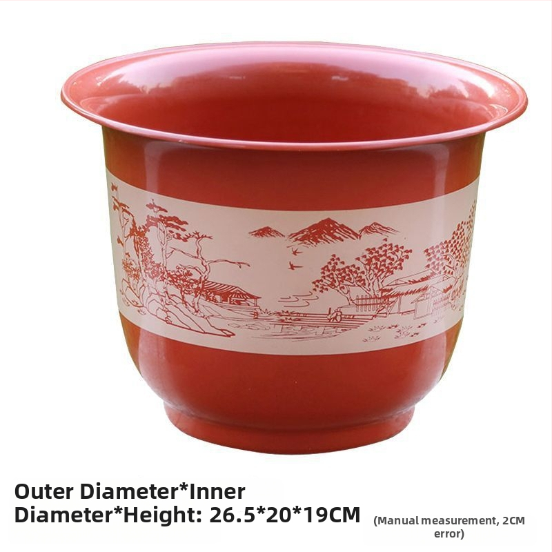 Ghiveci din plastic cu aspect ceramic, stil vintage, mare