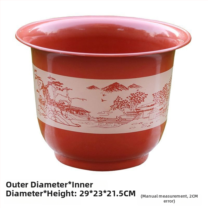 Ghiveci din plastic cu aspect ceramic, stil vintage, mare