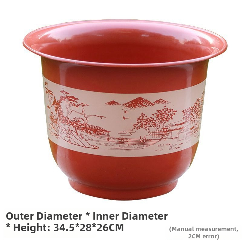 Ghiveci din plastic cu aspect ceramic, stil vintage, mare