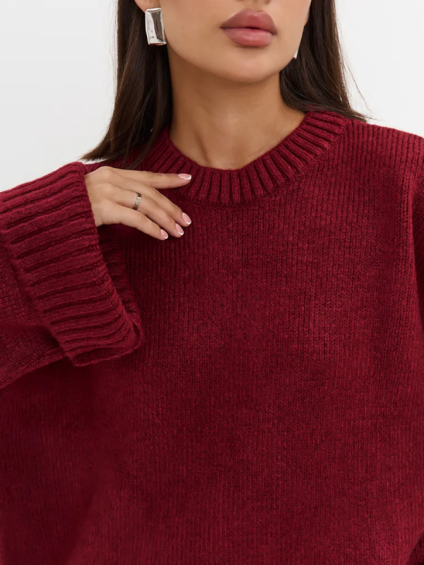 Női kapucnis oversized pulóver, kötött, laza szabás