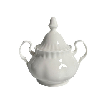 Set elegant vintage din ceramic pentru cafea: cafetieră ceramică, borcănel de zahăr, recipient pentru lapte, vas în formă de dovleac, ceainic alb cu relief, sticlă de apă cu capacitate mare