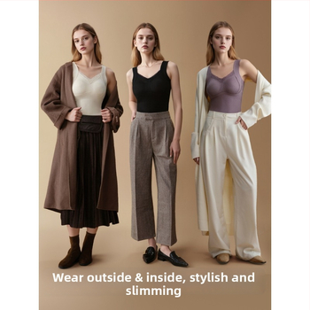Vestă caldă pentru femei, căptușită cu fleece, cu pernuțe pentru sân încorporate, fără sutien, modelare și susținere, strat de bază de iarnă
