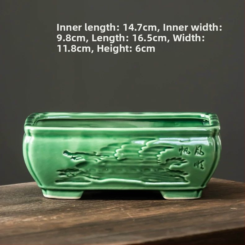 Ghiveci ceramic în stil chinezesc Ge Kiln pentru uz casnic, diametru mare, plante verzi, ghiveci de birou