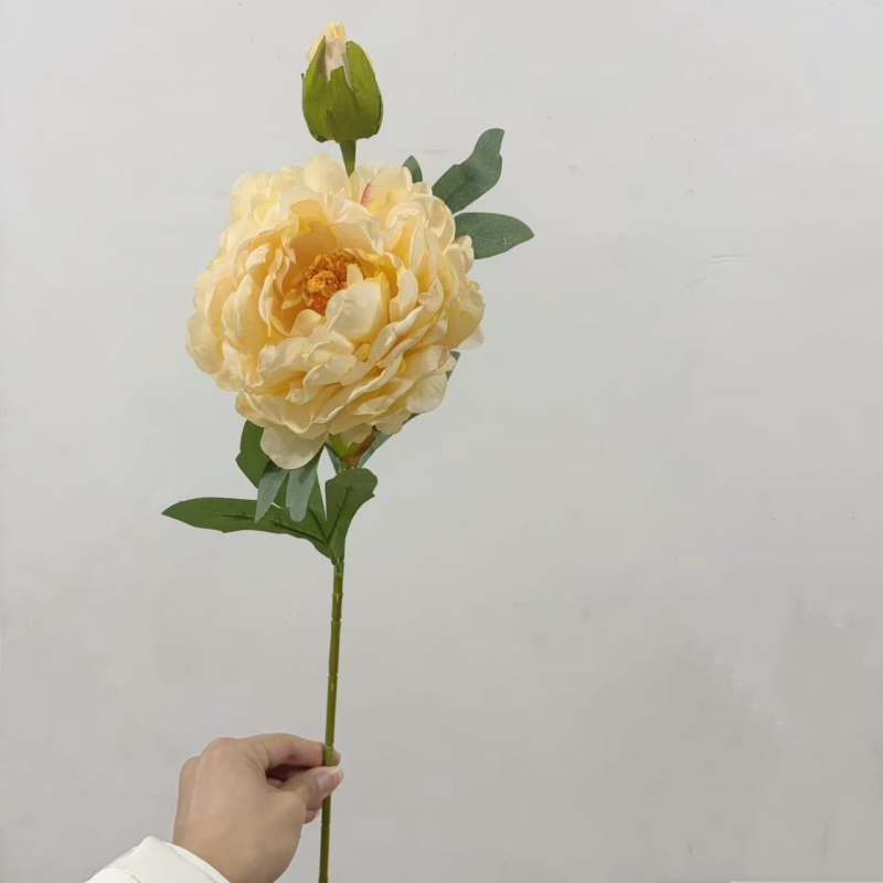 Floare de bujor din mătase artificială, stil pictură în ulei vintage cu margine arsă, decor interior și recuzită fotografică