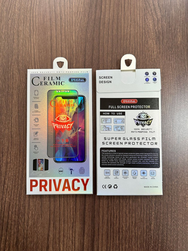 Cutie de ambalaj pentru protecția ecranului cu confidențialitate, iPhone 15, 6,7 inch, protecție ceramică a ecranului