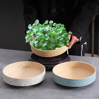 Ghiveci ceramic pentru hidroponie, margine circulară, diametru mare, potrivit pentru birou sau acasă