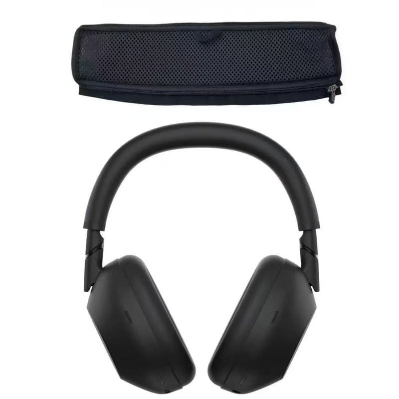 Căști Sony WH-1000XM6 cu pernuțe pentru urechi și husă din piele pentru banda de cap