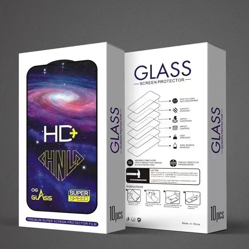 Kutija za pakiranje zaštitnog stakla za iPhone, 10 kom, 3D svjetleći film s zaštitom privatnosti, 21D zvjezdani dizajn, univerzalna kompatibilnost
