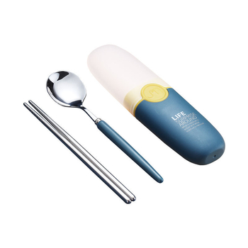Set tacâmuri din oțel inox 304 pentru copii – lingură și bețișoare, portabil pentru călătorii, logo personalizabil