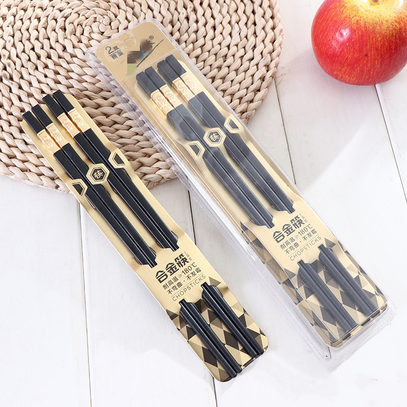 6 perechi bețișoare din plastic negre, design modern simplu, uz casnic